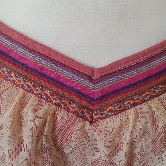 Flying Tomato lace detailed peach orange spaghetti straps maxi dress. Medium - Picture 6 of 9